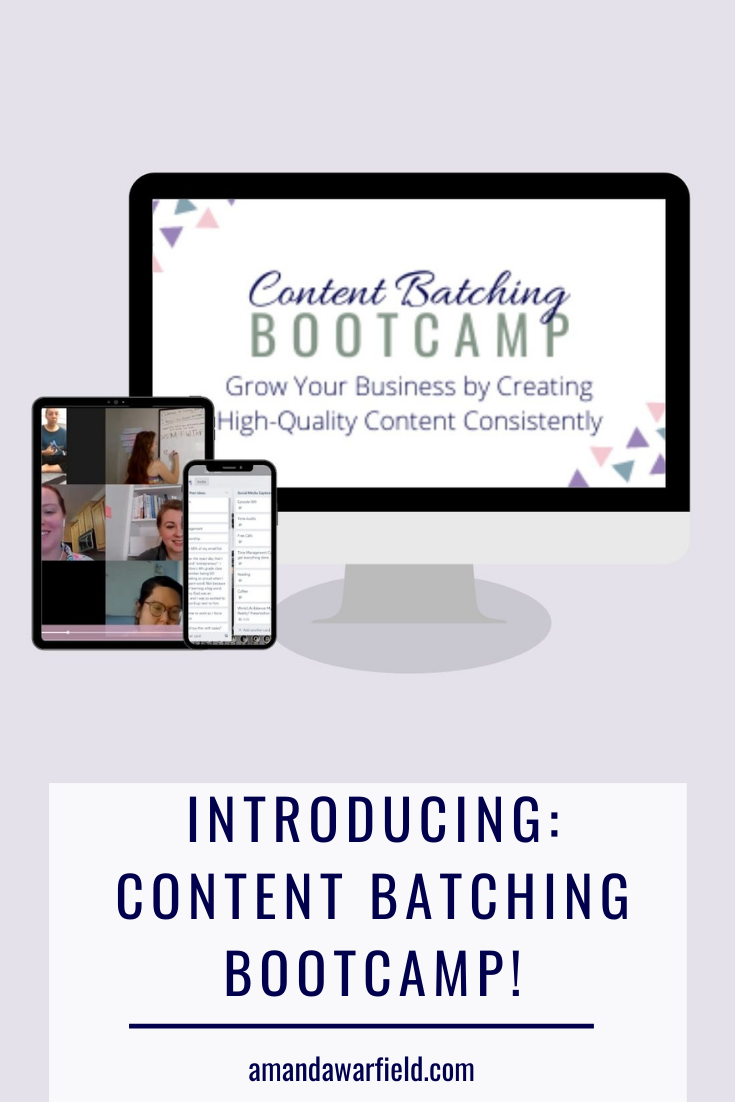Content Batching Bootcamp is a no-fluff 4 module course that will give you everything you need to start creating consistent content.