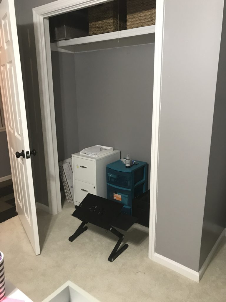 Our forever home needs a ton of updates, but one of my favorite projects so far has been creating my podcast closet in my office!