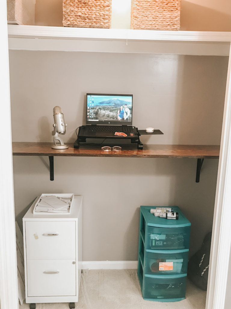 Our forever home needs a ton of updates, but one of my favorite projects so far has been creating my podcast closet in my office!