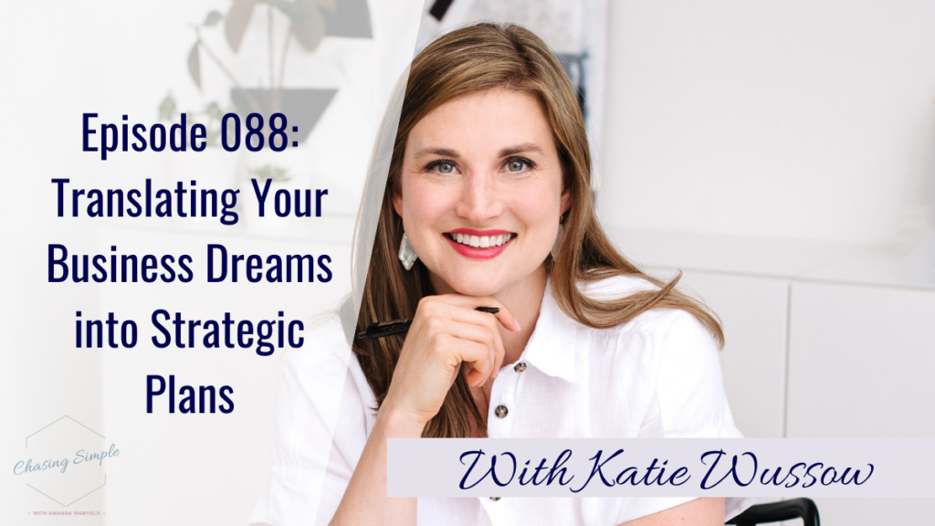 Katie Wussow is sharing all about small business strategic planning to turn your big dreams into reality in this week's podcast episode!
