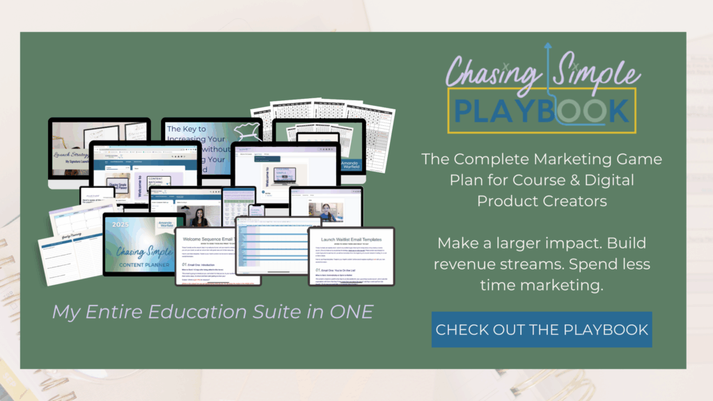 Image that takes you to the Chasing Simple Playbook
